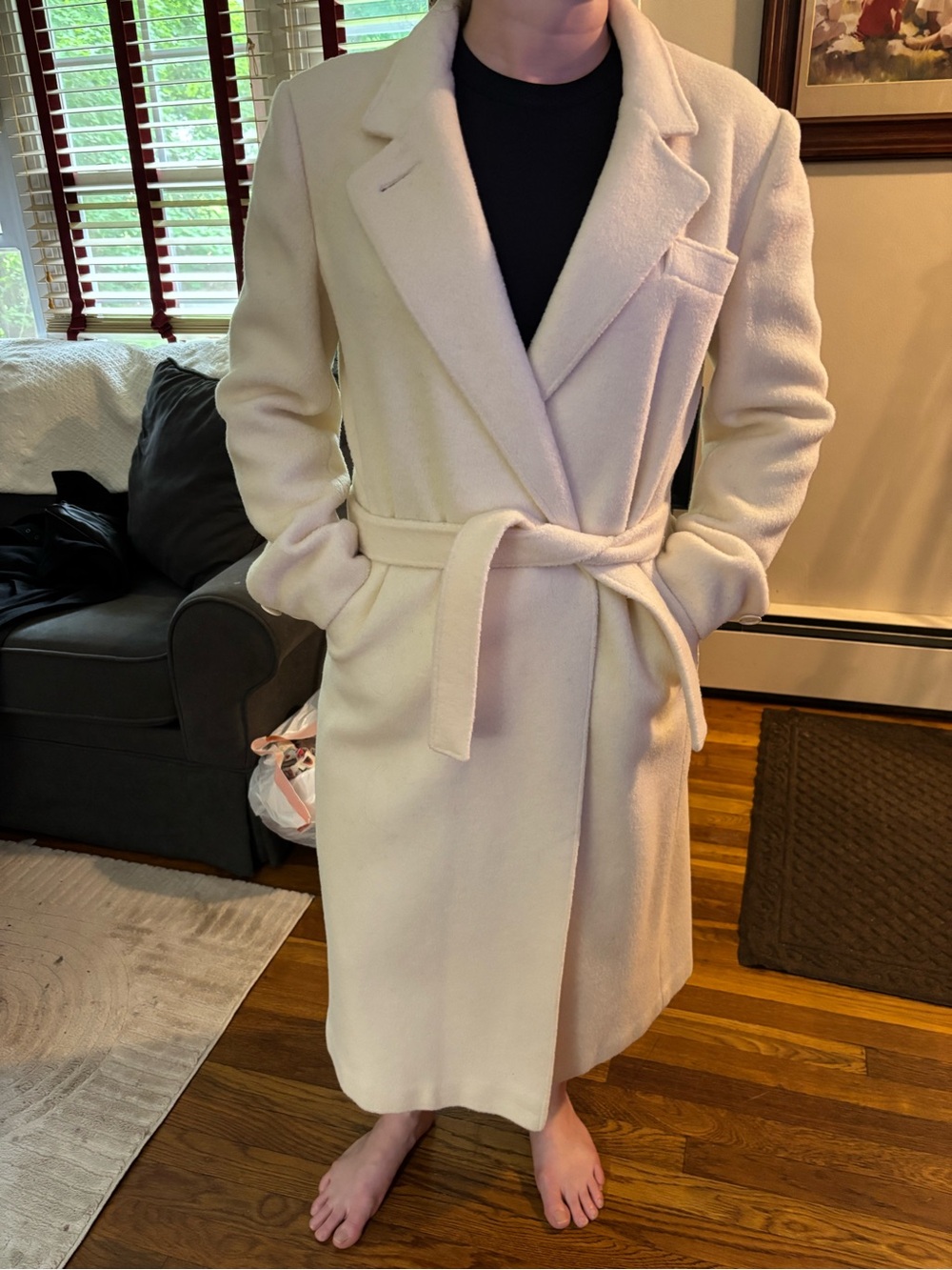 VINTAGE Brooks Cream Huntley Wool Blend Coat
